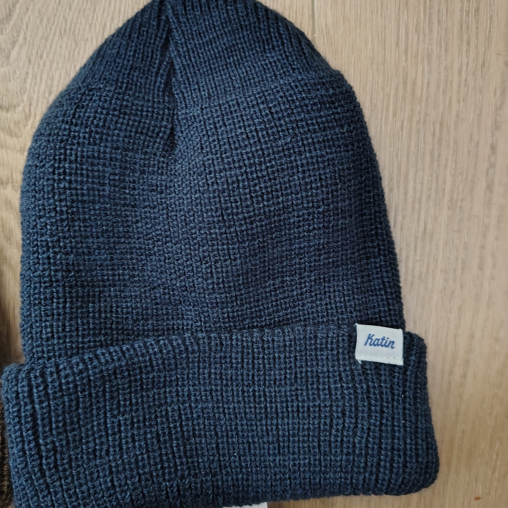 Katin Kids Beanie Set - Brown and Dark Blue - Picture 2 of 4